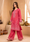 Embroidered Hot Pink Cotton Jacquard Kurta Set