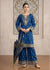 Royal Blue Embroidered Cotton Jacquard Kurta Set