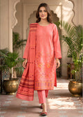 Embroidered Salmon Pink Kurta Set with Printed Dupatta