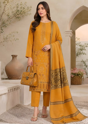 Elegant Mustard Embroidered Kurta Set with Dupatta