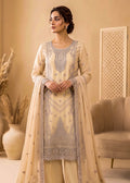 Elegant Off-White Embroidered Chiffon Kurta Set with Dupatta