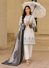 White & Black Printed Lawn Kurta Set with Dupatta