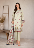 Sage Green Printed Lawn Kurta Set with Dupatta