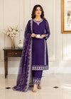 Elegant Purple Embroidered Chin ffoKurta Set with Chiffon Dupatta
