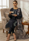 Black Embroidered Cotton Kurta Set with Digital Print net Dupatta