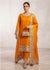 Amber Muse – Orange Luxury Embroidered Chiffon 3PC Set with Embroidered Dupatta & Silk Trouser