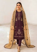 Embroidered Brown Kurta Set with Beige chiffon  Dupatta
