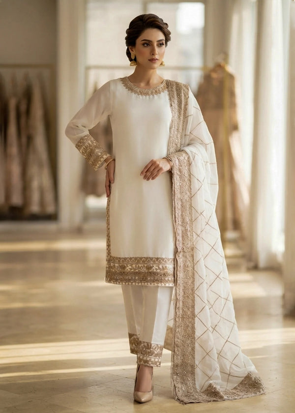 White Opulence – Premium Party Wear Ensemble