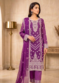Elegant Violet Embroidered Chiffon Kurta Set