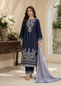 Blue Chiffon Embroidered Kurta Set – 3 PC