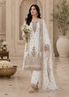 White – Festive Embroidered Chiffon 3PC Dress