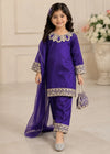 Purple Premium Silk Kids 3PC Dress