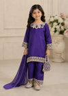 Purple Premium Silk Kids 3PC Dress
