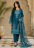 Teal Embroidered Lawn Kurta Set with Net Dupatta