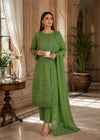 Pistachio Green Embroidered Chiffon Kurta Set with Dupatta