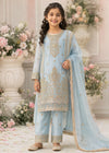 Sky Veil – Sky Blue Luxury Embroidered Chiffon Kurta Set with Embroidered Trouser