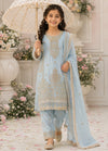 Sky Veil – Sky Blue Luxury Embroidered Chiffon Kurta Set with Embroidered Trouser