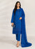 Embroidered Royal Blue Kurta Set with Chiffon Dupatta