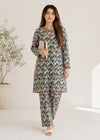 Vibrant Floral Printed Lawn Kurta with Straight Trousers
