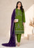 Olive Green Embroidered Linen Kurta Set with Chiffon Dupatta