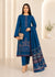 Teal Embroidered Cotton Kurta Set with Lawn Dupatta