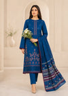Teal Embroidered Cotton Kurta Set with Lawn Dupatta