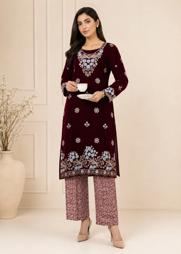 Royal Maroon – Premium Velvet Party Wear
