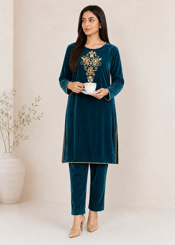 Deep Navy – Luxury Handmade 2PC Velvet Suit