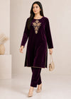 Purple – Luxury Handworked Velvet 2PC Kurta Set