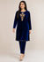 Navy Blue Opulence – Handcrafted Velvet Ensemble