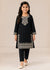 Black Embroidered Kids Kurta Set with Straight Trousers