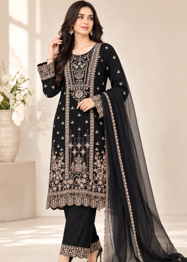 Noir Noor – Embroidered Chiffon 3PC