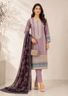 Elegant Lavender Embroidered Kurta Set with Printed Dupatta