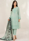 Embroidered Aquamarine Lawn Kurta Set with Printed net Dupatta