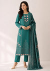 Sea Green Embroidered Lawn Kurta Set with Printed Dupatta