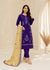 Embroidered Purple Linen Kurta Set with Chiffon Dupatta
