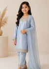 Little Sapphire – Powder Blue Premium Silk Kids 3PC Dress