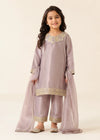 Pinkish Mauve Belle – Premium Silk Kids 3PC Dress