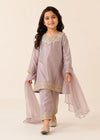 Pinkish Mauve Belle – Premium Silk Kids 3PC Dress