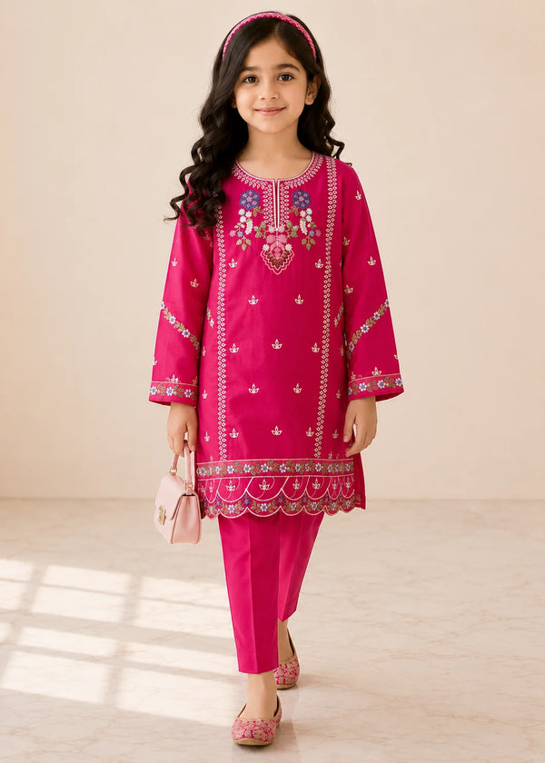 Blush Bloom – Pink Premium Lawn 2PC Kurta Set