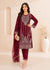 Maroon Eleganza – Designer Embroidered Chiffon Set