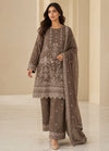 Caramel Glow – Premium Embroidered Chiffon 3PC Set