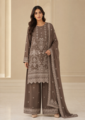 Caramel Glow – Premium Embroidered Chiffon 3PC Set
