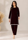 Maroon Opulence –Solid Maroon Velvet Ensemble