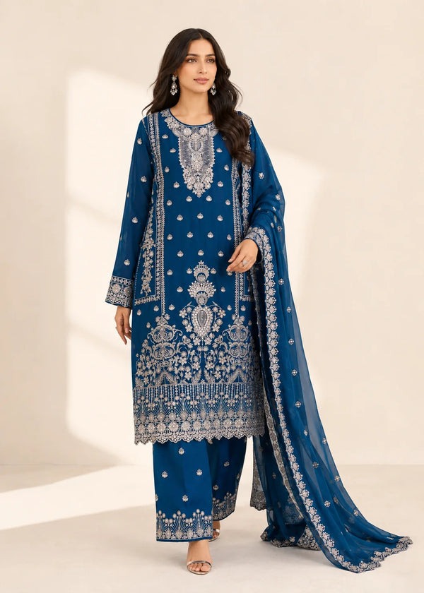 Teal Royale – Premium Embroidered Chiffon 3 Piece Set