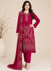 Crimson Embroidered bana Dora Kurta Set with Printed Lawn Dupatta