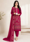 Crimson Embroidered bana Dora Kurta Set with Printed Lawn Dupatta
