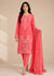 Coral Pink Embroidered Lawn Kurta Set