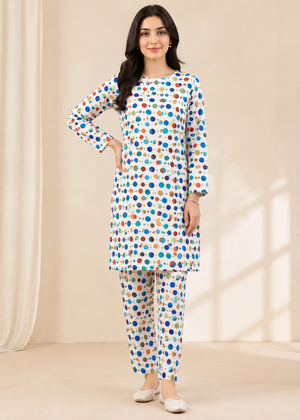 Vibrant Polka Dot Printed Co-Ord Set Unstitched