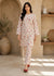 Beige& Red Polka Dot Embroidered Lawn Co-Ord Set